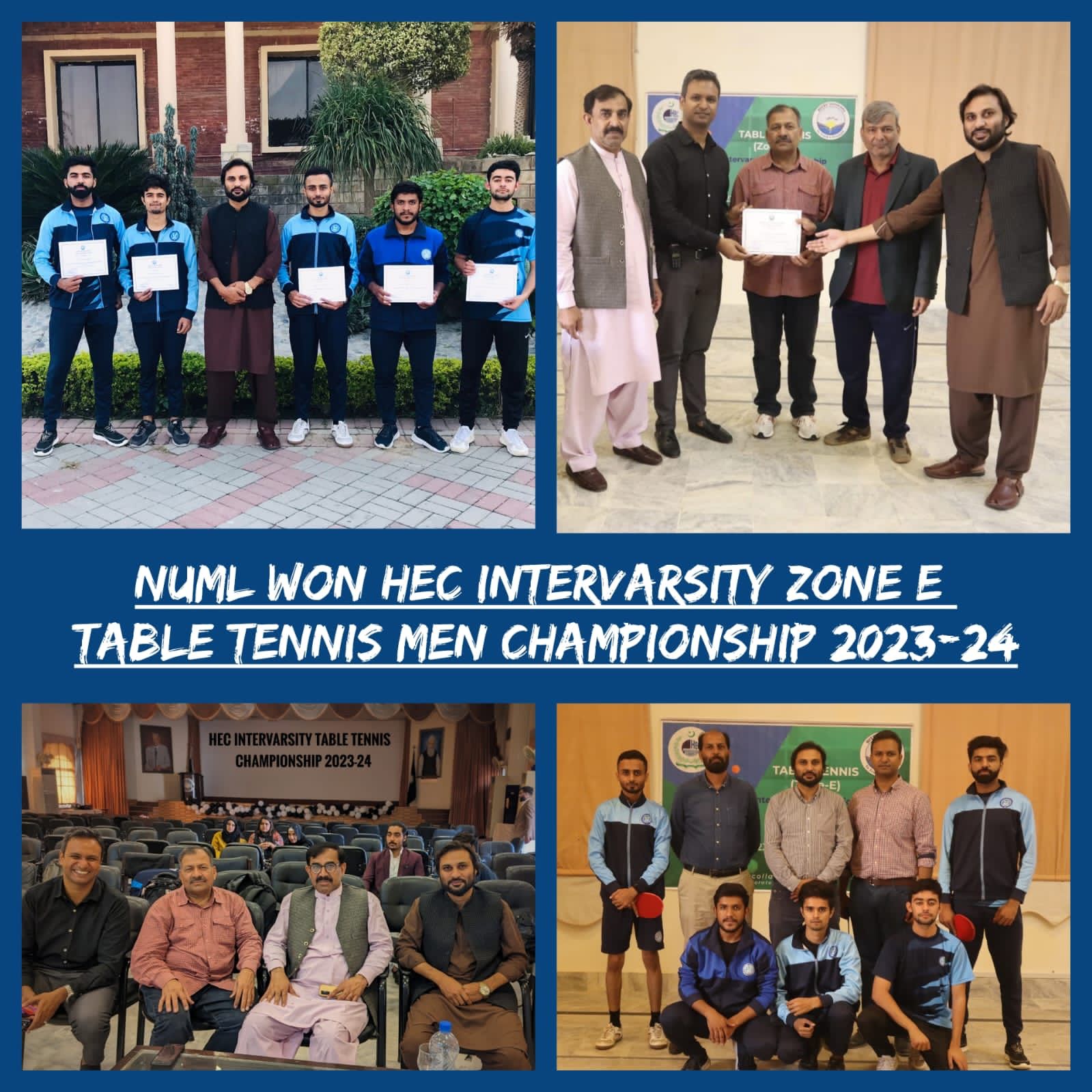 NUML won Table Tennis Championship (Men) for Year 2023-2024